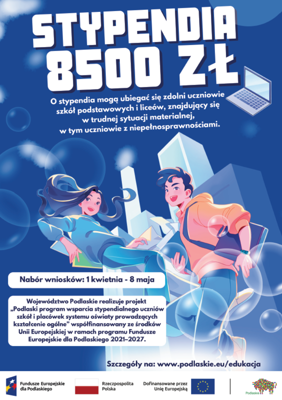 stypendia 8500zł dla uczniów szkół podstawowych i liceów