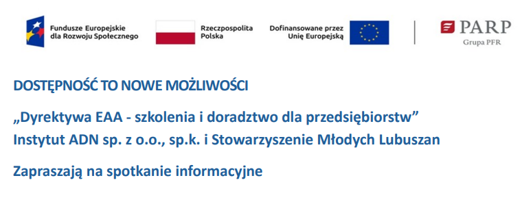 informacja o projekcie szkoleniowo-doradczym dotyczącym wymogów polskiego aktu o dostępności