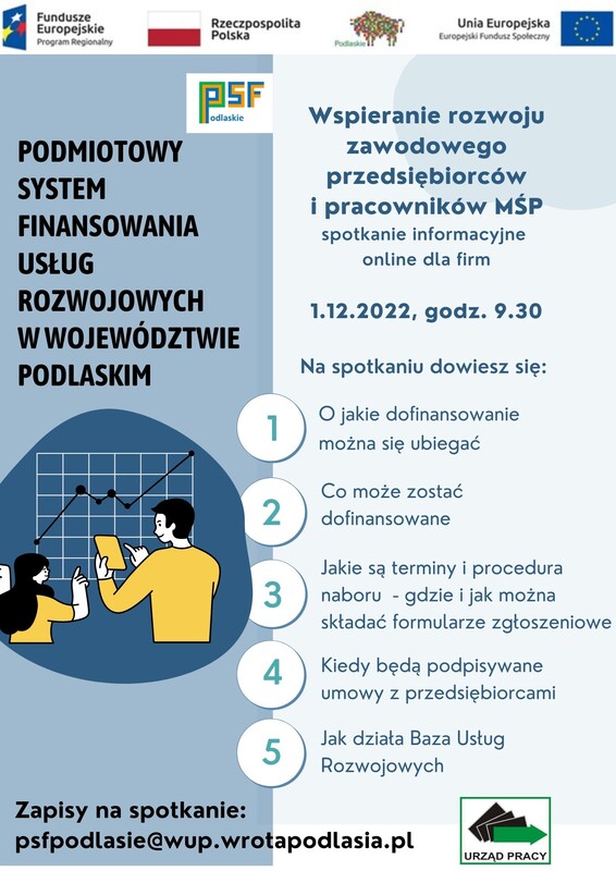 podmiotowy system finansowania usług rozwojowych w województwie podlaskim