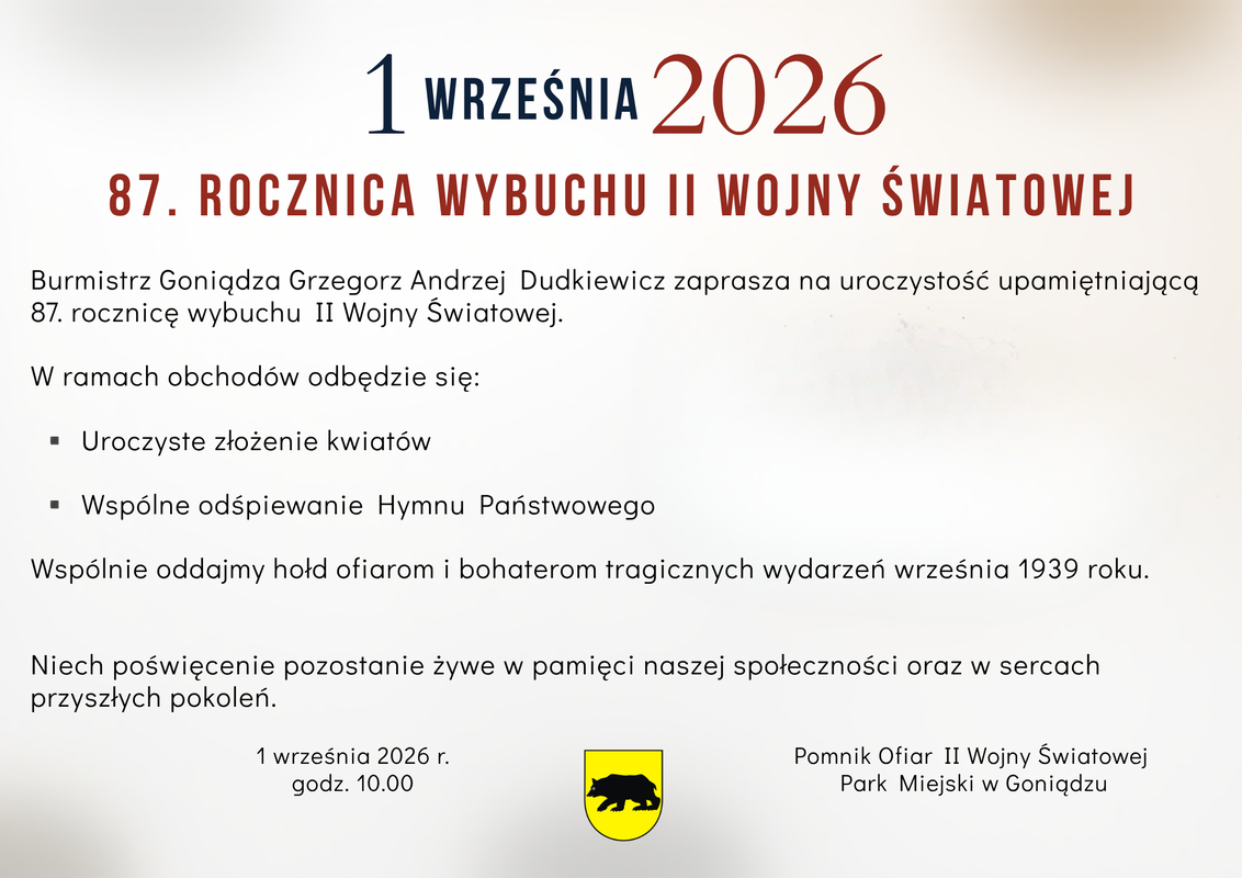 87. rocznica wybuchu ii wojny światowej
