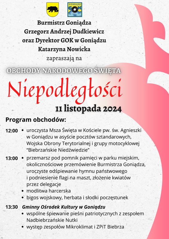 zaproszenie na obchody narodowego święta niepodległości