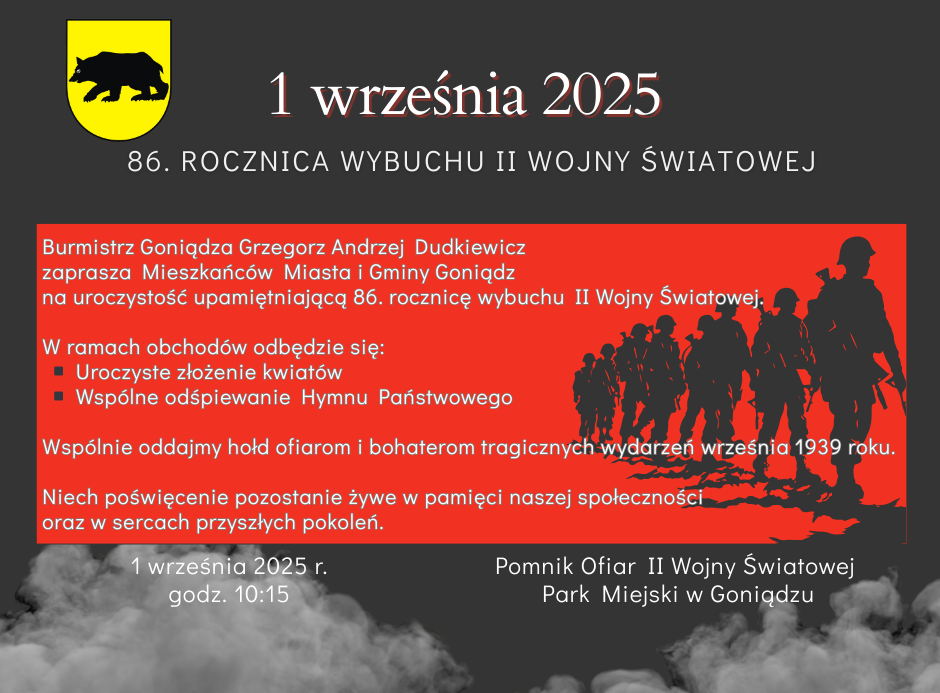 1 września 2025 r. 86. rocznica wybuchu ii wojny światowej
