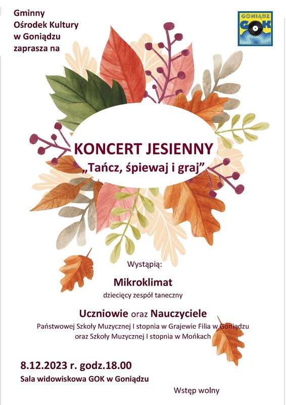 zaproszenie na koncert jesienny 