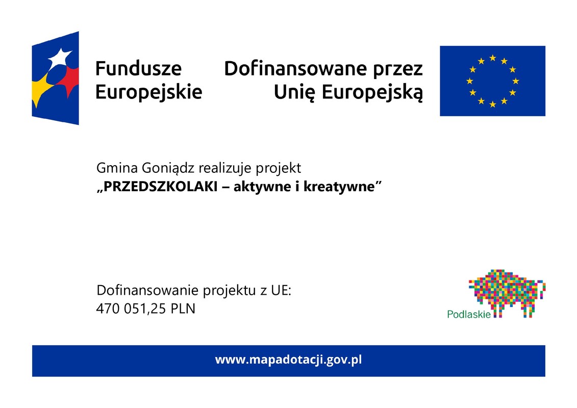 zsp w goniądzu realizuje projekt „przedszkolaki – aktywne i kreatywne”