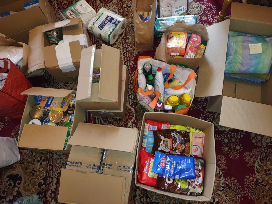 podziękowanie za złożone dary dla uchodźców z ukrainy