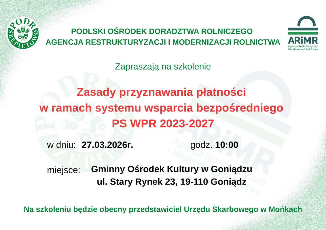 „zasady przyznawania płatności w ramach systemów wsparcia bezpośredniego ps wpr 2023-2027”
