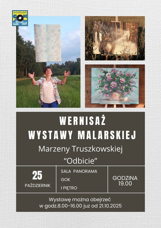 zaproszenie na wernisaż wystawy malarskiej pn. 