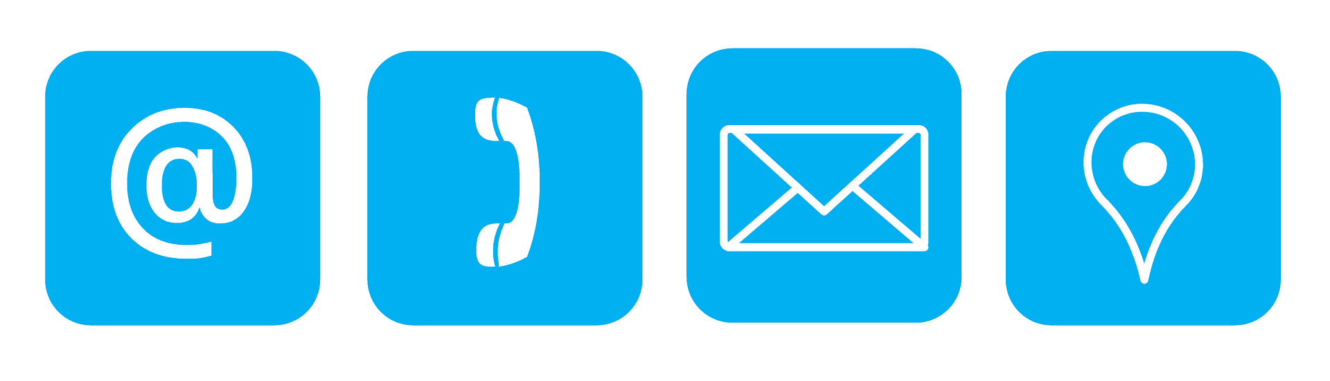 Obrazki symbolizujące moziwośc wysłania maila, wykonania telefonu, wysłania smsa